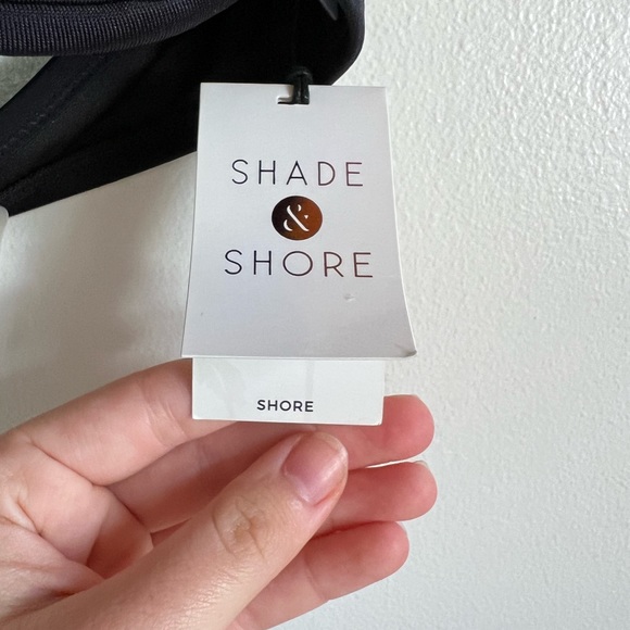 Shade & Shore, 34D, Black Swimsuit top, Never worn NWT, Bra cups, Strapy back - Picture 2 of 6